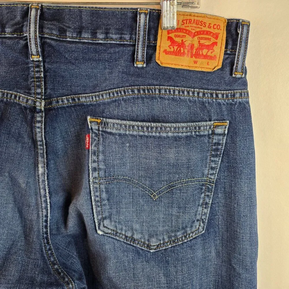 Levi's 569 Jeans Mens 38x30 Blue Dark Wash Denim  Loose Straight Baggy Skater